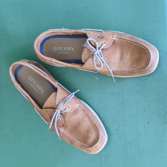 Sperry Top Sider Shoes Mens 13 Boat Billfish Tan Brown Leather Loafers Moccasin - Picture 10 of 10